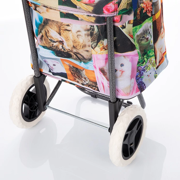 Amica Moda gurulós bevásárlókocsi cicás mintával