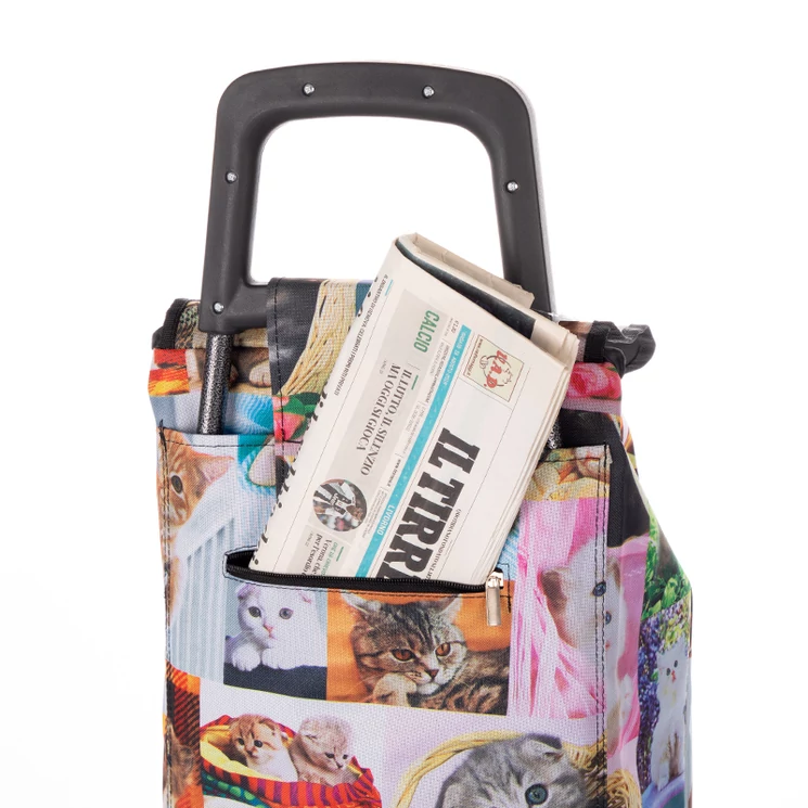 Amica Moda gurulós bevásárlókocsi cicás mintával