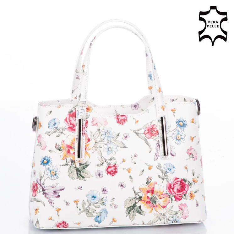 Valódi bőr női táska virág mintával M9018 Flower