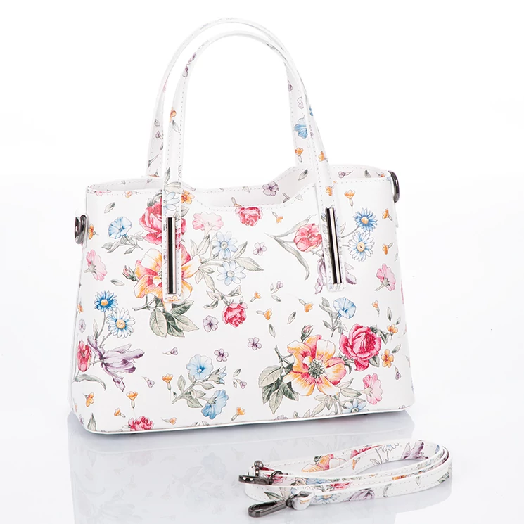 Valódi bőr női táska virág mintával M9018 Flower