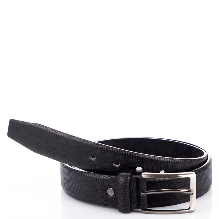 Valódi bőr férfi öv fekete színben 120cm