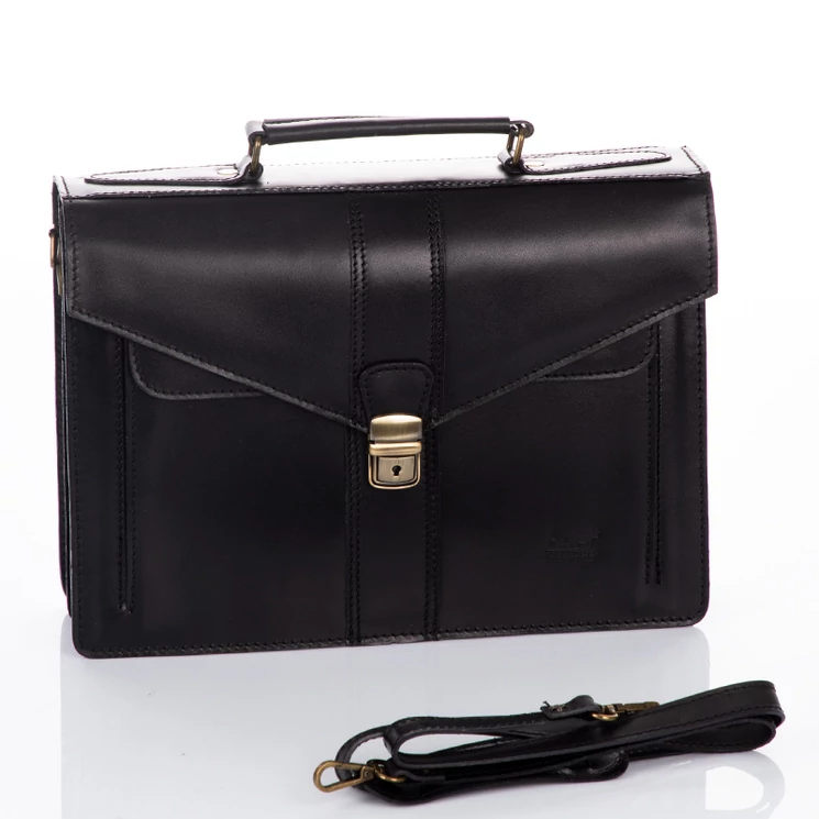 Valódi bőr 2 részes fekete aktatáska IK-050 Black