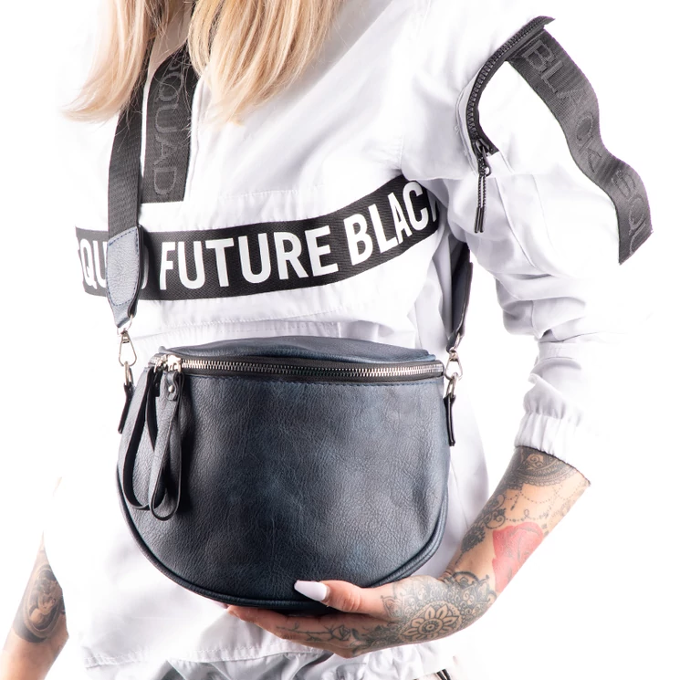 Keresztpántos női oldaltáska sötétkék színben 76201 DarkBlue