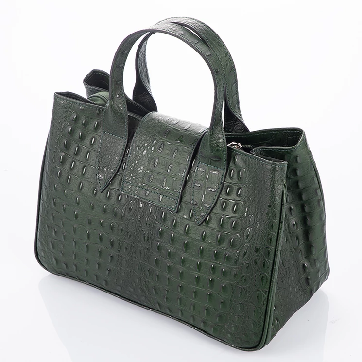 Valódi bőr női táska zöld színben