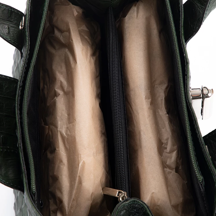 Valódi bőr női táska zöld színben