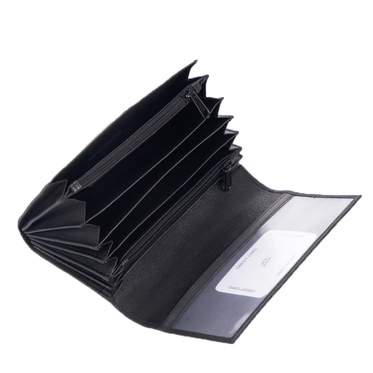 Valódi bőr brifkó pincér pénztárca fekete színben AM-03-183