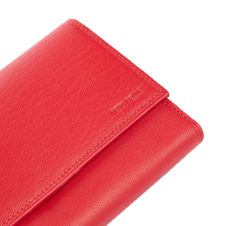 Valódi bőr brifkó pénztárca pincér pénztárca piros színben