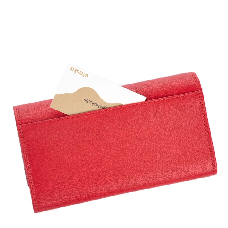 Valódi bőr brifkó pénztárca pincér pénztárca piros színben