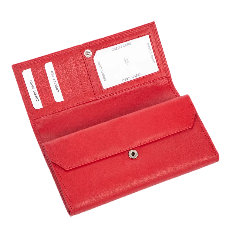 Valódi bőr brifkó pénztárca pincér pénztárca piros színben