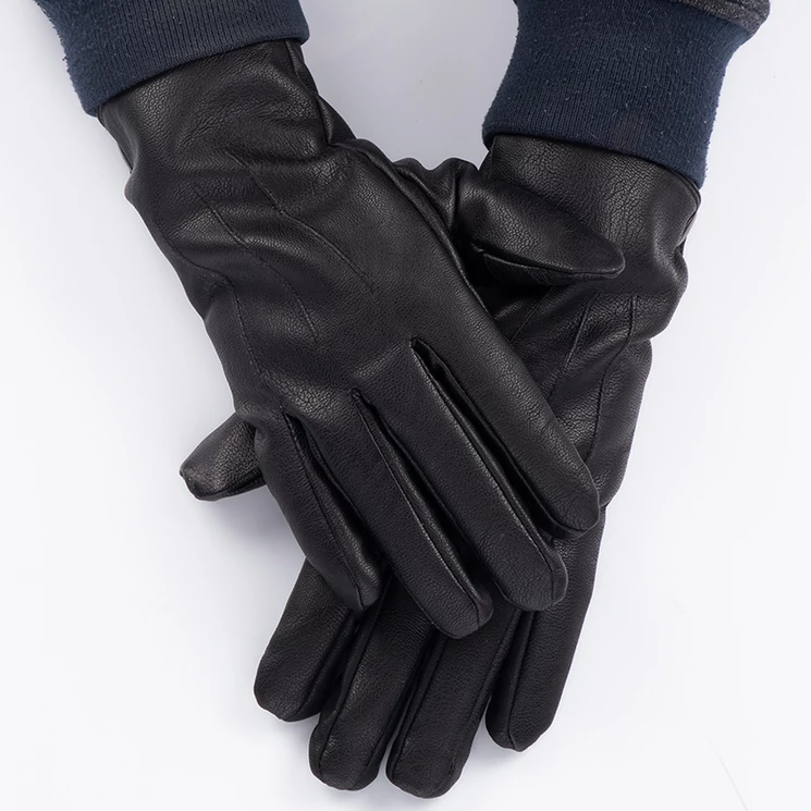 Valódi bőr férfi kesztyű fekete színben 13-as méret FK90 Black-13