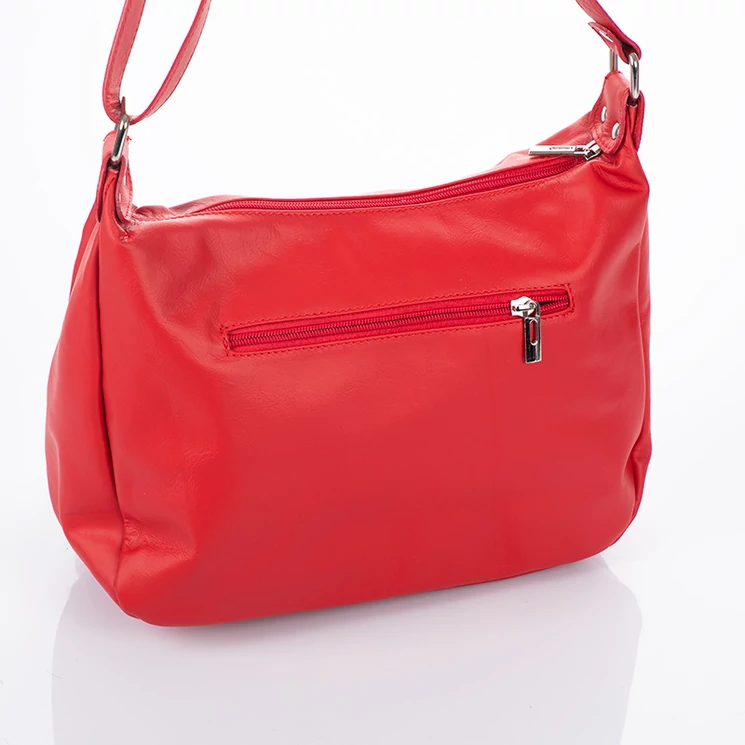 Valódi bőr női táska piros színben