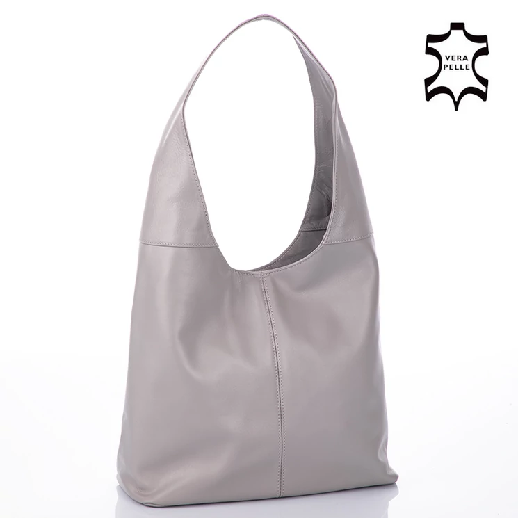 Valódi bőr női táska szürke színben