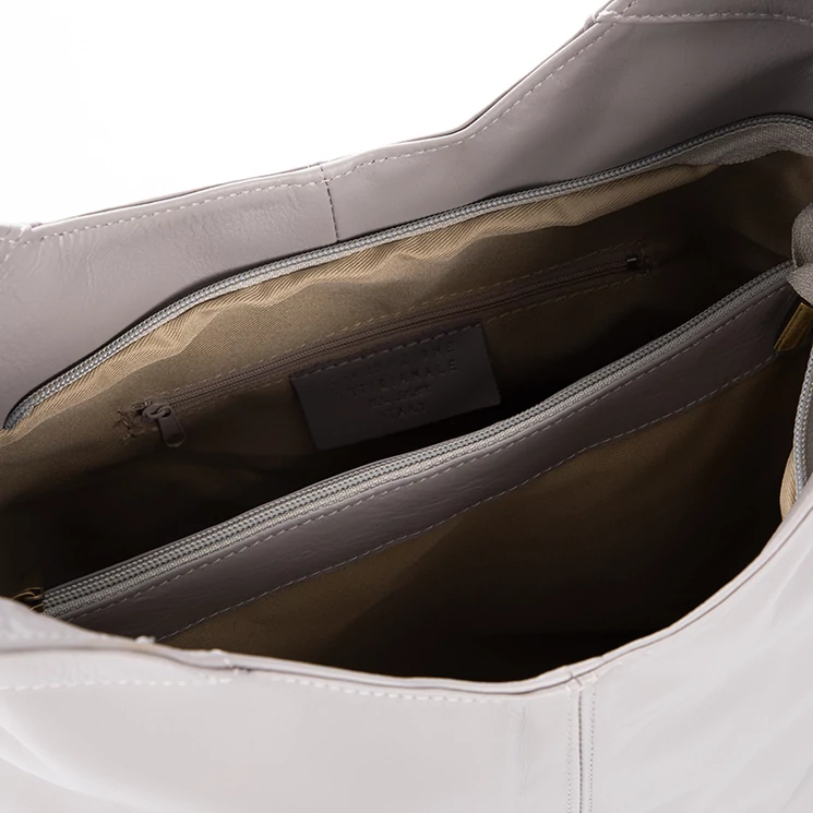 Valódi bőr női táska szürke színben