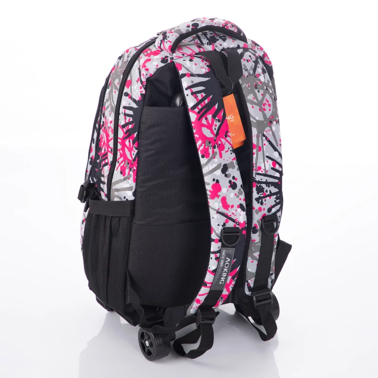 Gurulós iskolatáska pink színben