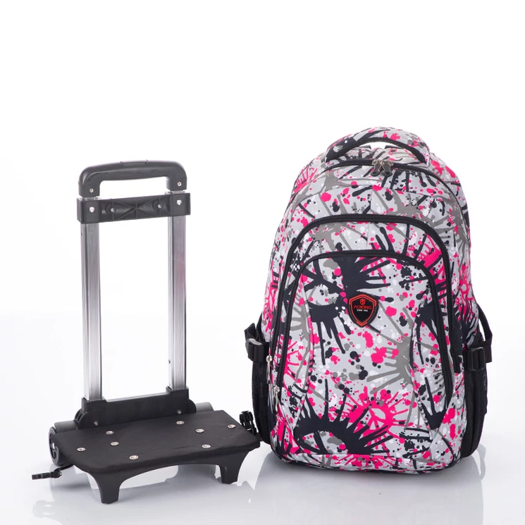 Gurulós iskolatáska pink színben