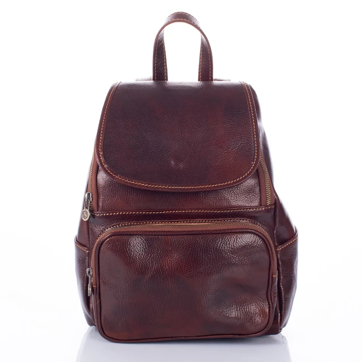 Valódi bőr hátizsák barna színben