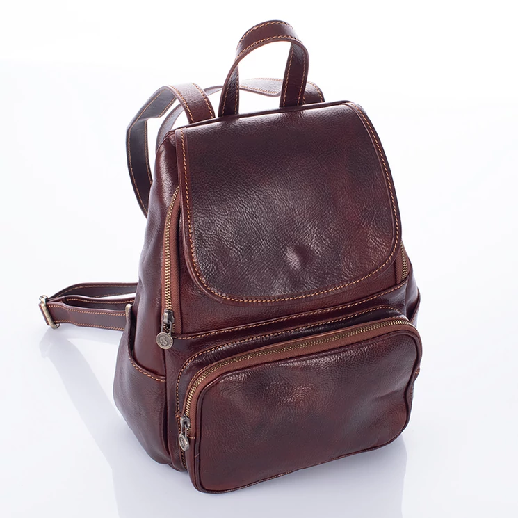 Valódi bőr hátizsák barna színben