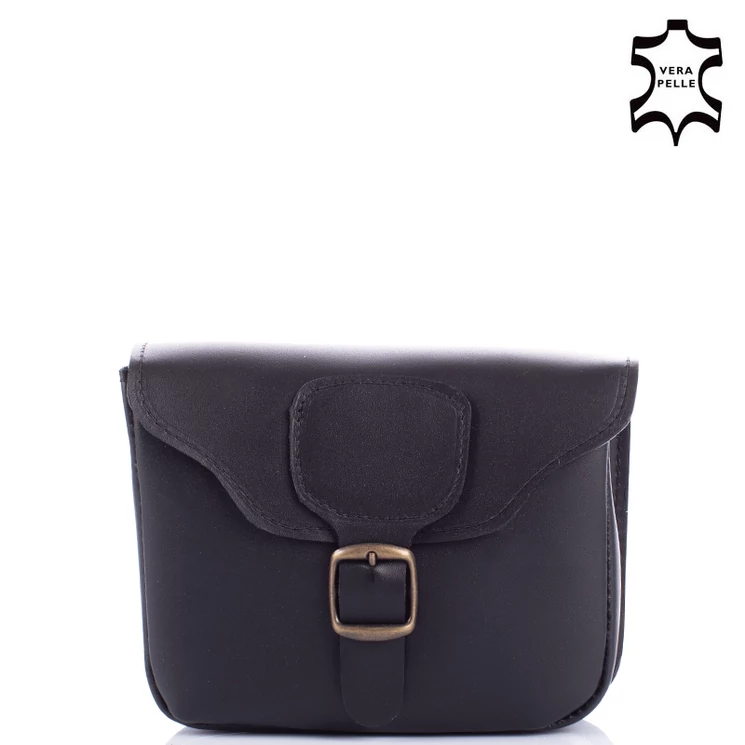 Valódi bőr övre fűzhető táska kétrészes fekete színben DN85 Black