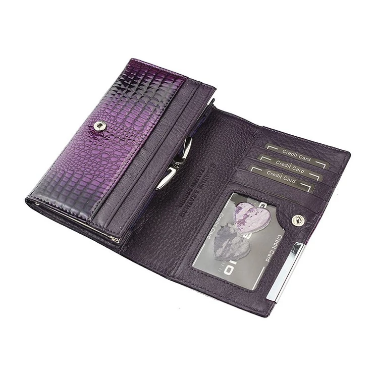 Valódi bőr női pénztárca díszdobozban