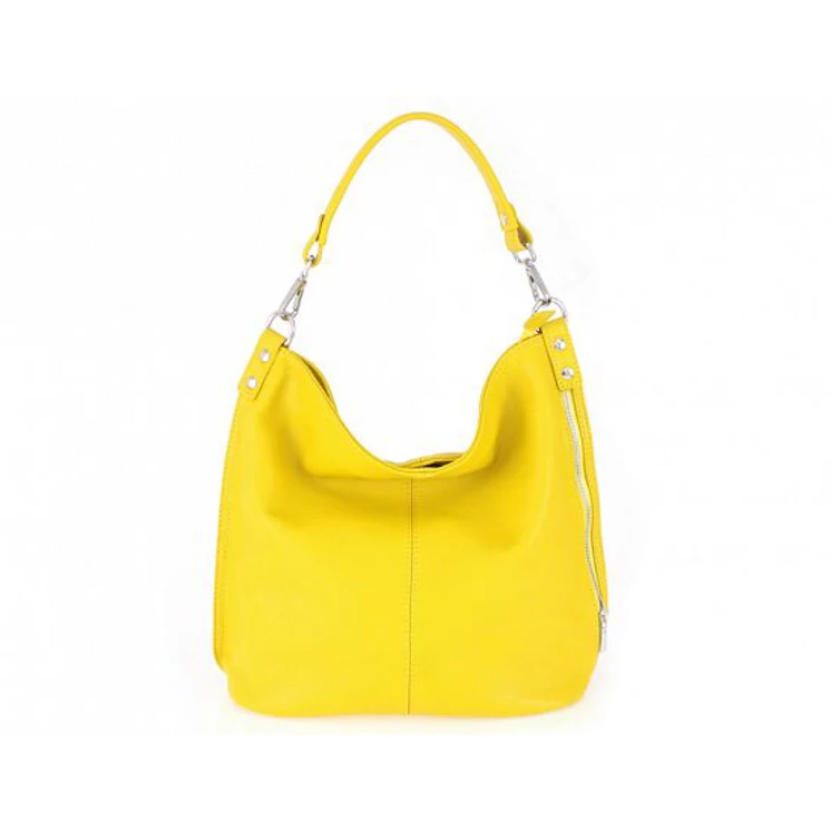 Valódi bőr női táska sárga