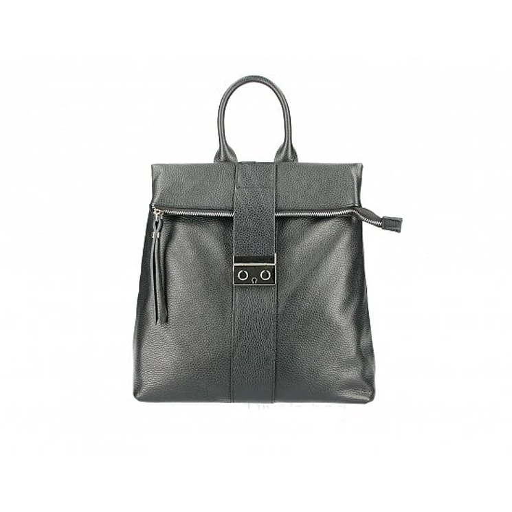 Valódi bőr női hátizsák S7173 Fekete