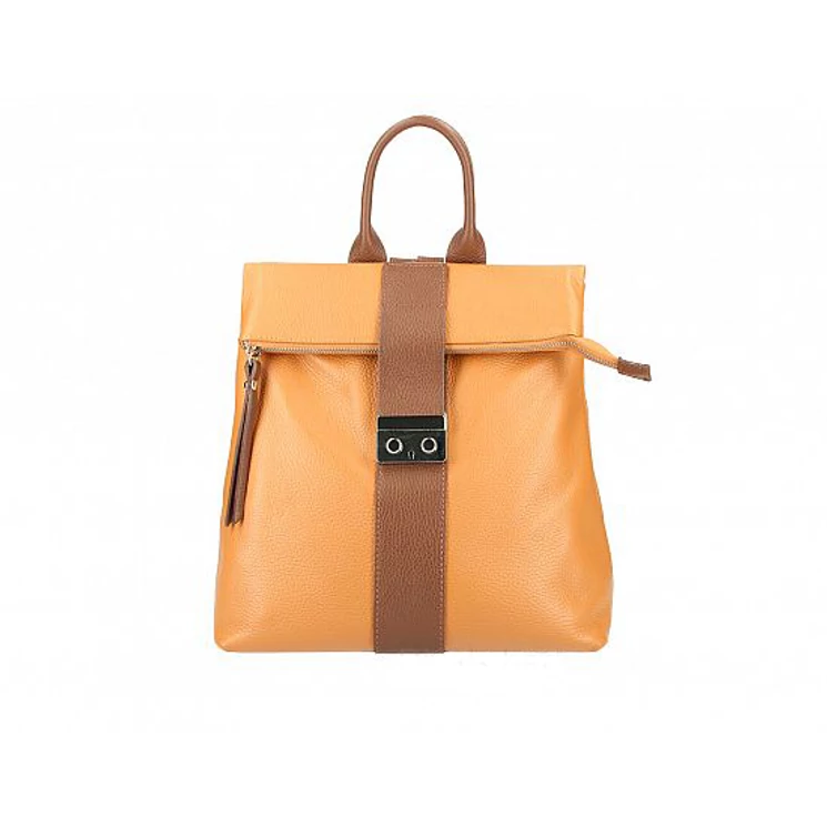 Valódi bőr női hátizsák S7173 Konyak