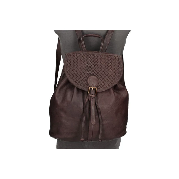 Valódi bőr női Hátizsák Konyak