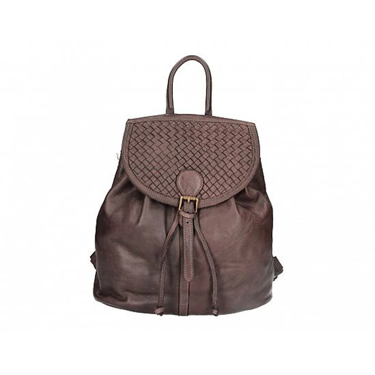 Valódi bőr női Hátizsák Sötétbarna