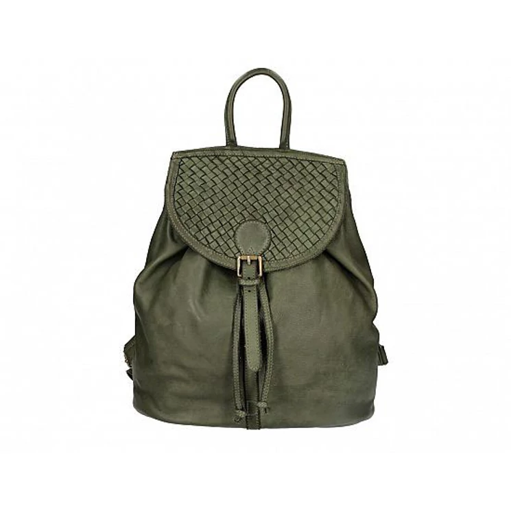 Valódi bőr női Hátizsák Zöld