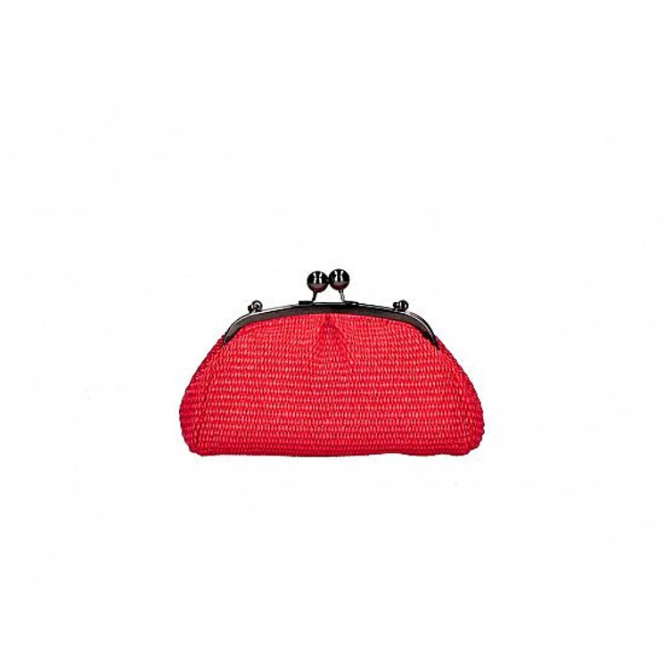 Valódi bőr csatos pénztárca Piros