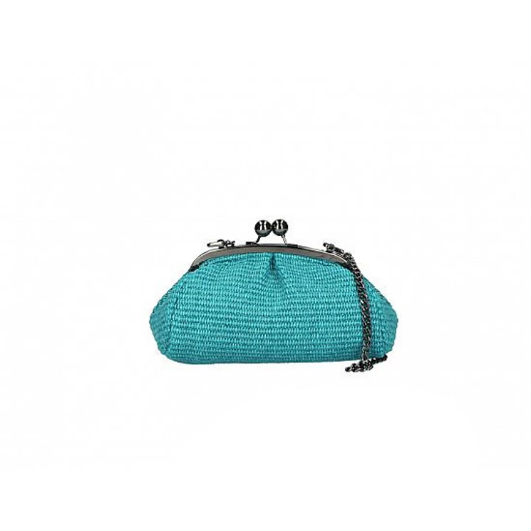 Valódi bőr csatos pénztárca Zöldeskék