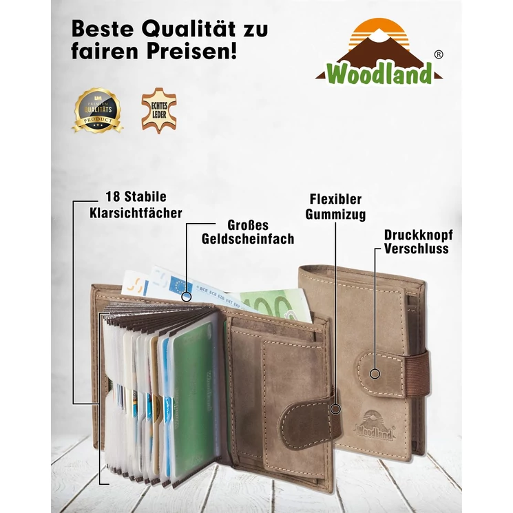 Woodland valódibőr kártyatartó