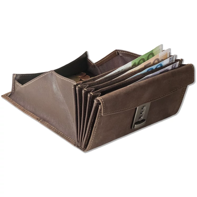 Wild Nature valódibőr Brifkó pénztárca pincér pénztárca fekete színben