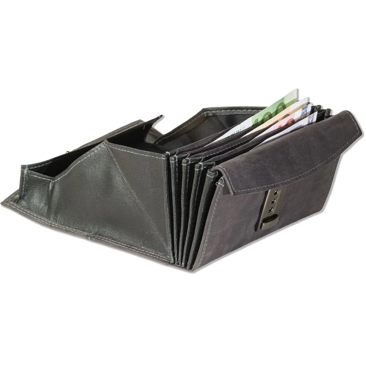 Wild Nature valódibőr Brifkó pénztárca pincér pénztárca fekete színben