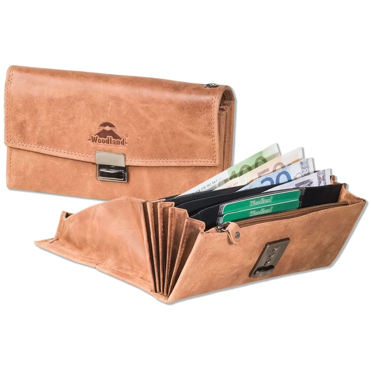 Woodland valódibőr Brifkó pénztárca pincér pénztárca barna színben