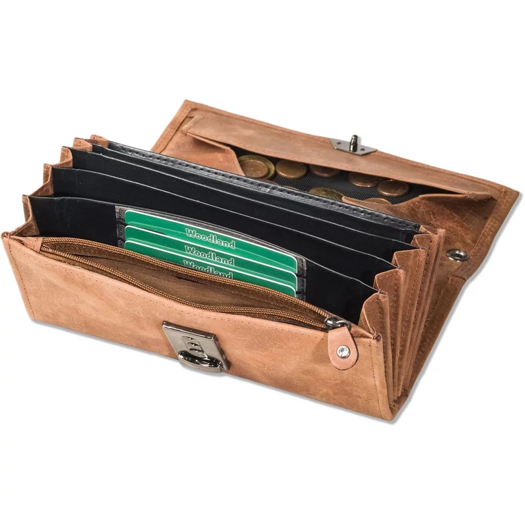Woodland valódibőr Brifkó pénztárca pincér pénztárca barna színben