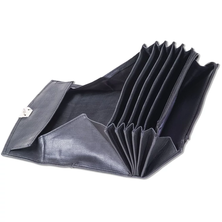 Rimbaldi valódibőr Brifkó pénztárca pincér pénztárca fekete színben