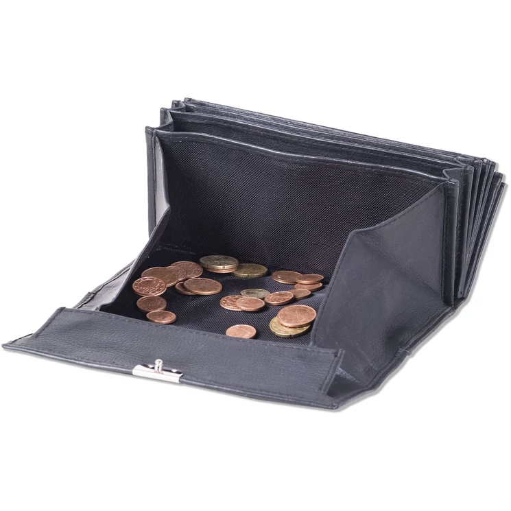 Rimbaldi valódibőr Brifkó pénztárca pincér pénztárca fekete színben