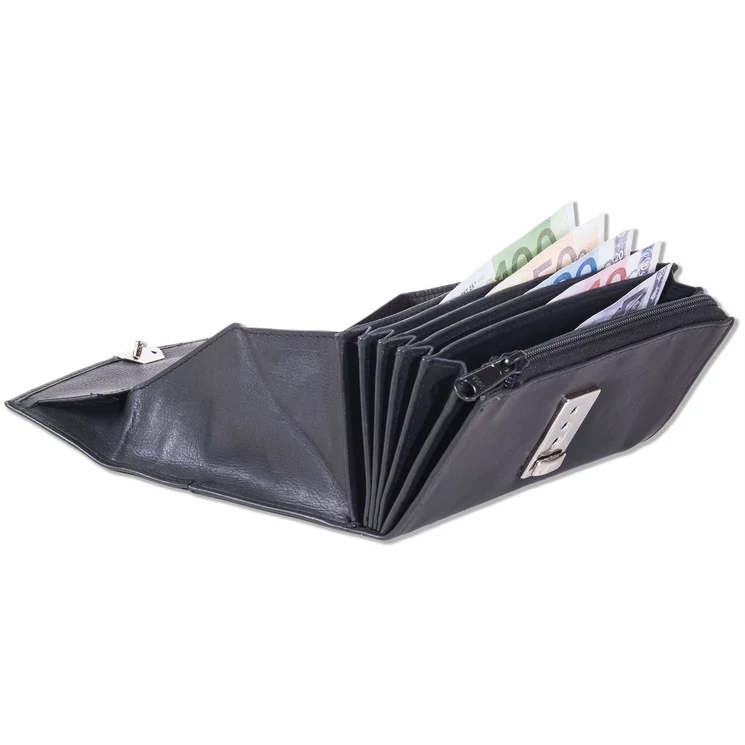 Rimbaldi valódibőr Brifkó pénztárca pincér pénztárca fekete színben