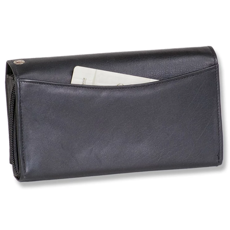 Rimbaldi valódibőr Brifkó pénztárca pincér pénztárca fekete színben