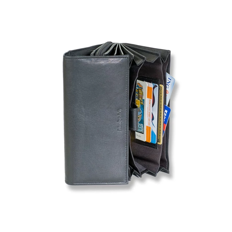 Rimbaldi valódibőr Brifkó pénztárca pincér pénztárca fekete színben