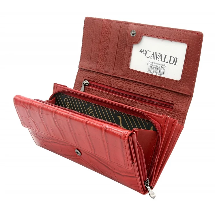 Cavaldi Valódi bőr Pénztárca piros színben