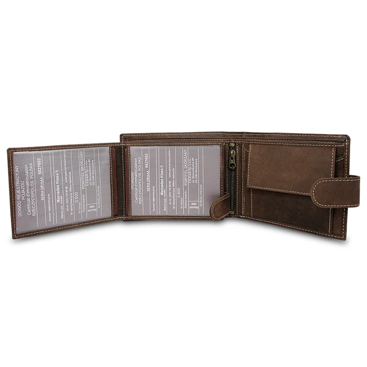 Horgász Wild Valódi bőr Pénztárca barna színben RFID védelemmel díszdobozban