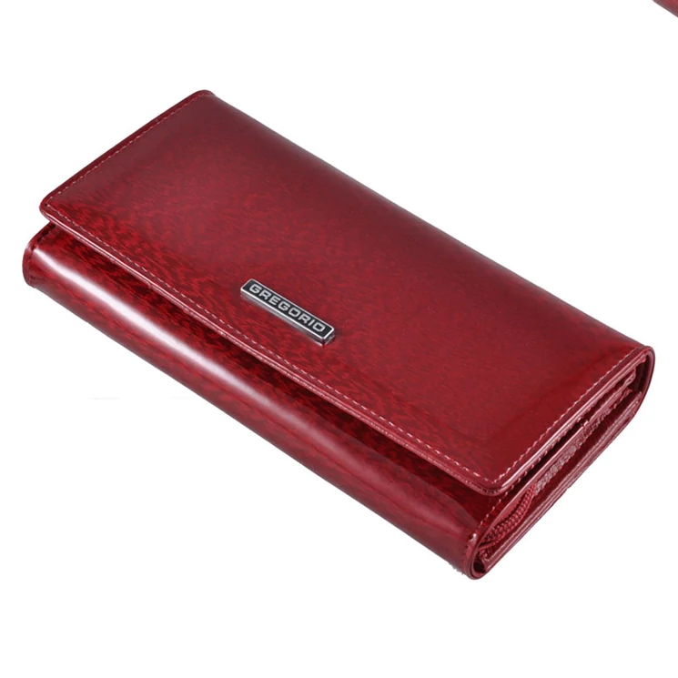 Gregorio lakk bőr női pénztárca piros színben PT106 Red