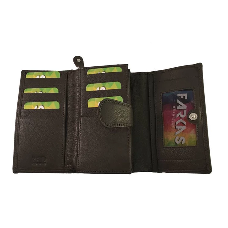 Bőr női pénztárca RFID védelemmel 2008 DarkBrown