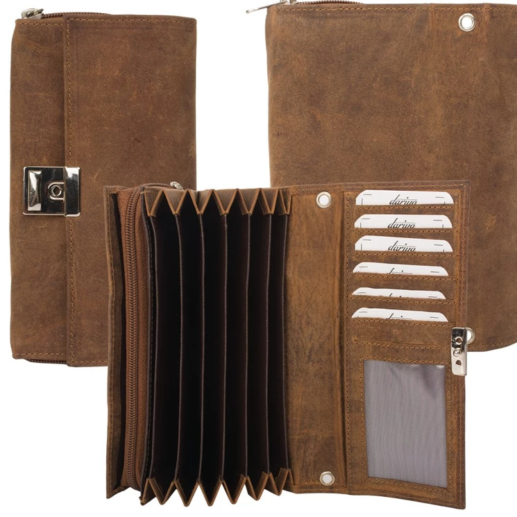 Vadászbőr Brifkó pénztárca pincér pénztárca barna színben
