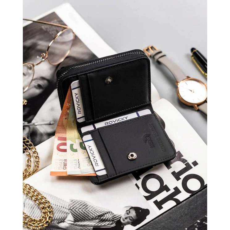 Kisméretű női pénztárca Fekete színben