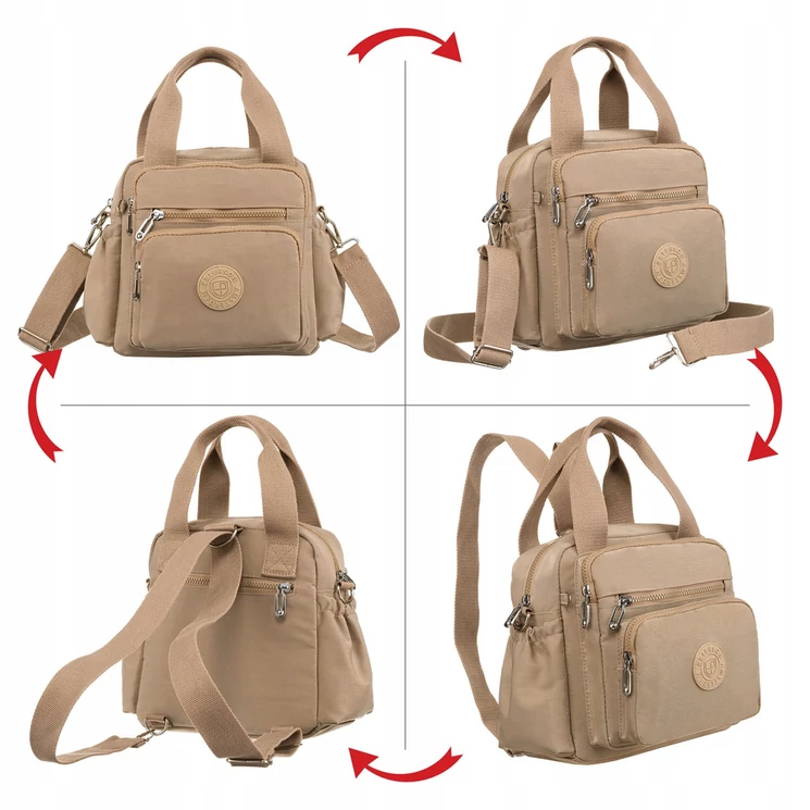 Többfunkció női városi hátizsák Bézs színben