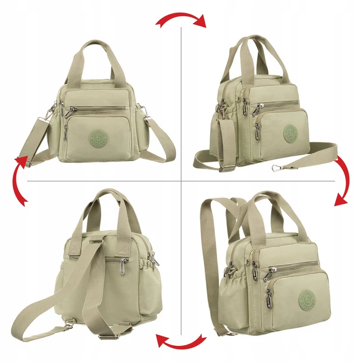 Többfunkció női városi hátizsák Khaki színben