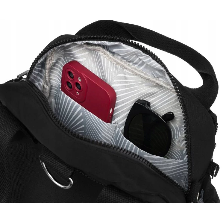 Többfunkció női városi hátizsák Fekete színben